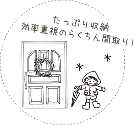 たっぷり収納効率重視のらくちん間取り！