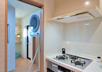 キッチンとつながる洗面